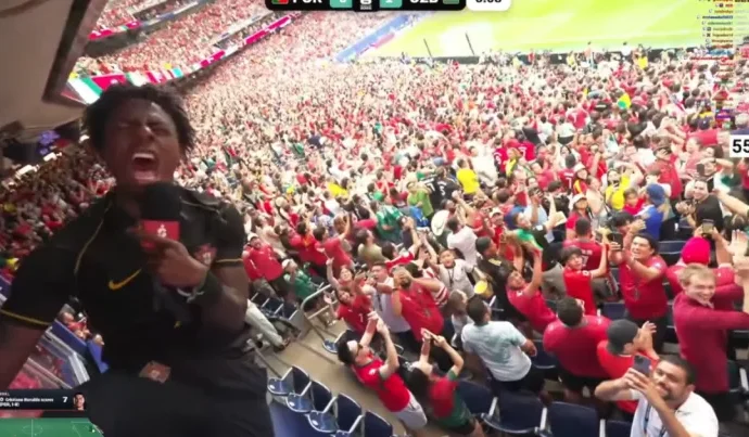 IShowSpeed enlouquece com gol de Cristiano Ronaldo na Copa do Mundo de 2026