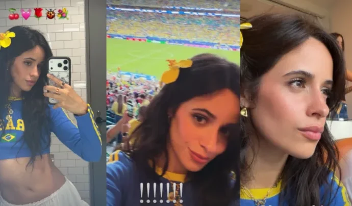 Camila Cabello demonstra apoio ao Brasil em jogo da Copa do Mundo