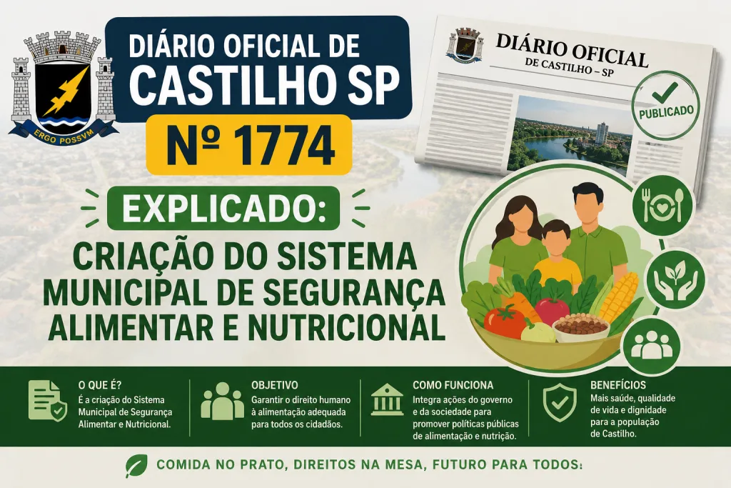 Castilho Institui Sistema Municipal de Segurança Alimentar e Nutricional Castilho Institui Sistema Municipal de Segurança Alimentar e Nutricional
