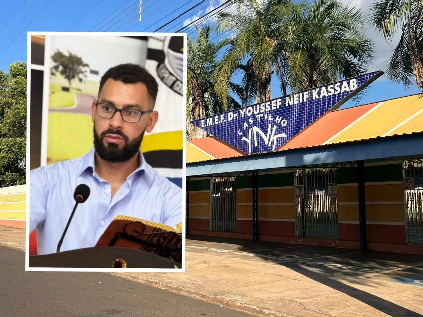 JOÃO DO ESPETO COBRA REFORMA NA ESCOLA YOUSSEF NEIF KASSAB EM CASTILHO (SP)