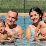 João Gomes e Ary Mirelle aproveitam domingo em família com fotos na piscina