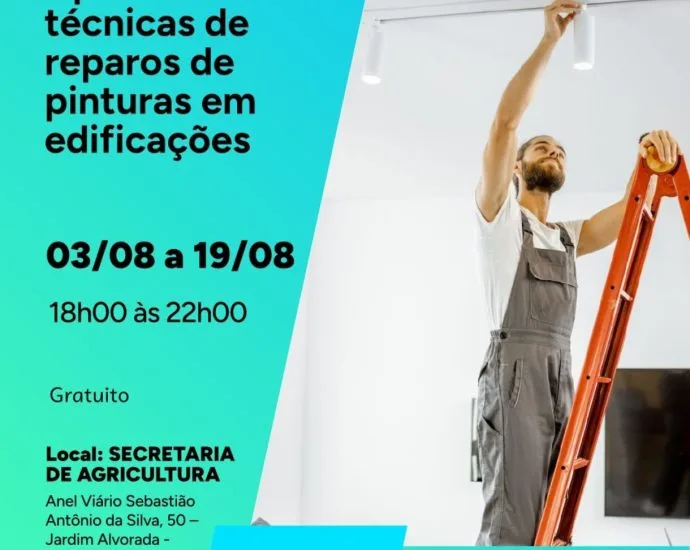 Curso Gratuito de Reparos em Pinturas em Edificações em Castilho
