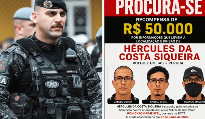 Polícia Civil oferece recompensa de R$ 50 mil por informações sobre suspeito de ataque a tenente da Rota Polícia Civil oferece recompensa de R$ 50 mil por informações sobre suspeito de ataque a tenente da Rota