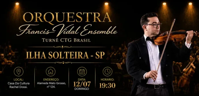 ILHA SOLTEIRA RECEBE CONCERTO GRATUITO DE MÚSICA CLÁSSICA NESTE DOMINGO