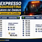 Horários de ônibus da Expresso Adamantina em Castilho: confira as linhas entre Três Lagoas e Andradina