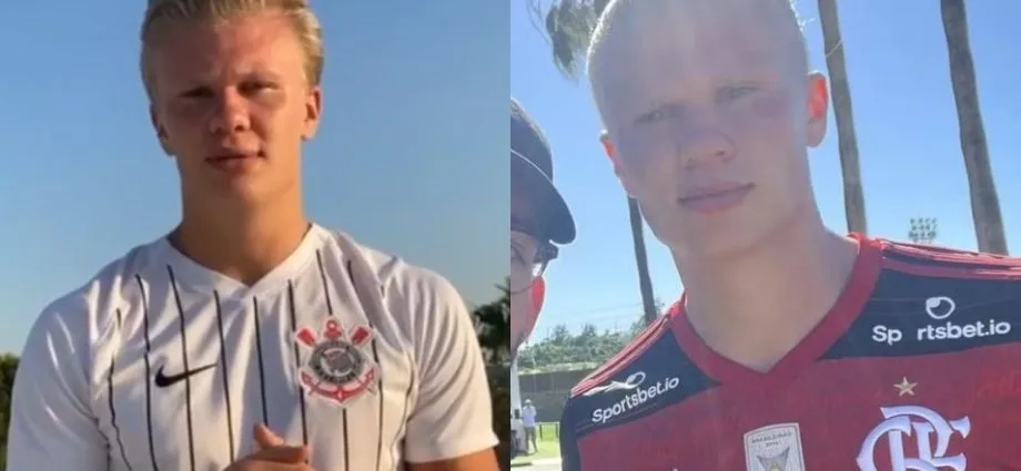 HAALAND JÁ VESTIU CAMISAS DO FLAMENGO E CORINTHIANS ANTES DO JOGO CONTRA O BRASIL