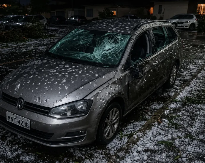 Granizo causa destruição na Grande Florianópolis e assusta moradores