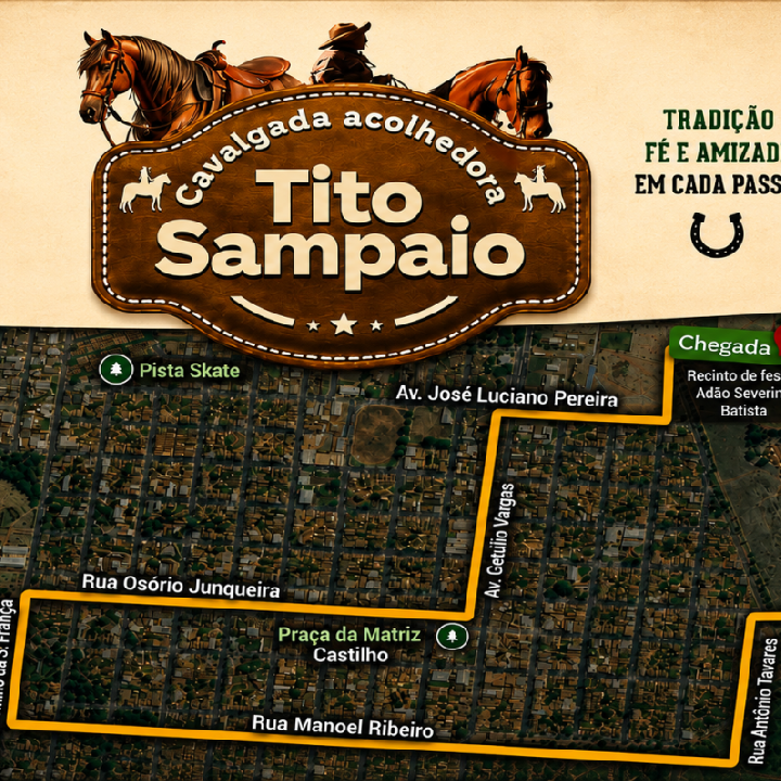 Cavalgada Tito Sampaio reunirá mais de 30 comitivas em Castilho no dia 15 de agosto