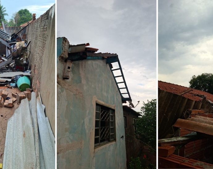 Temporal destelha casas e causa desalojamento em Palmeira d'Oeste