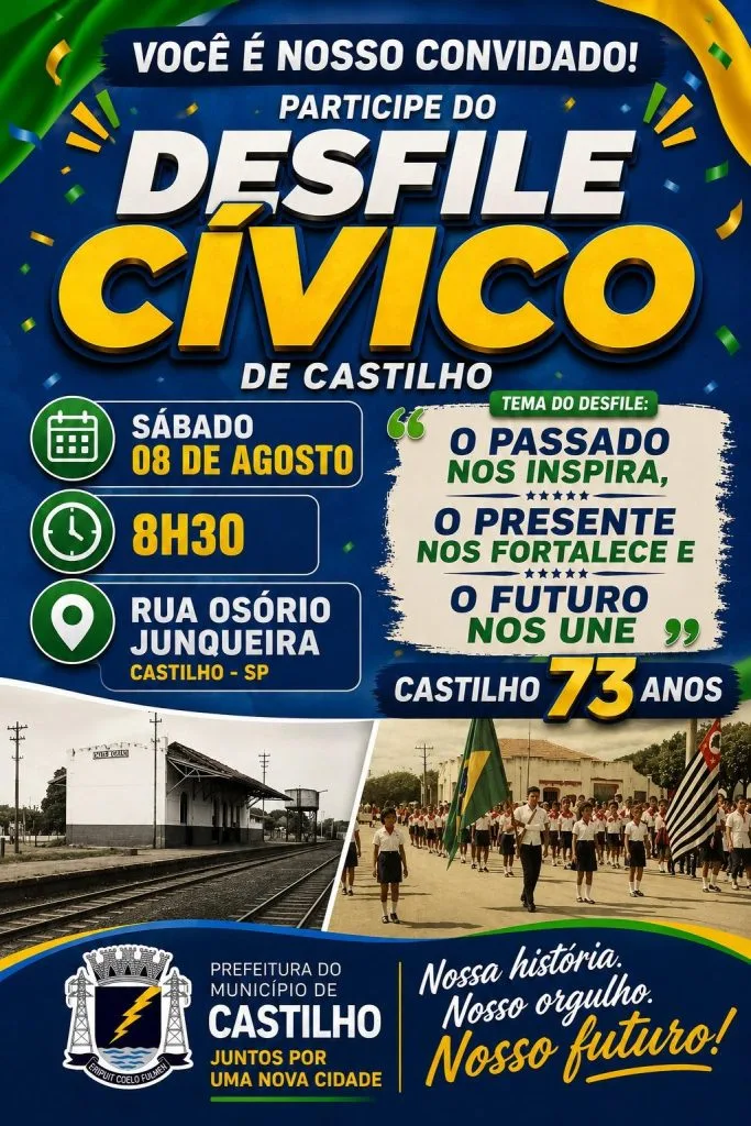 Desfile Cívico celebra 73 anos de emancipação em Castilho Desfile Cívico celebra 73 anos de emancipação em Castilho