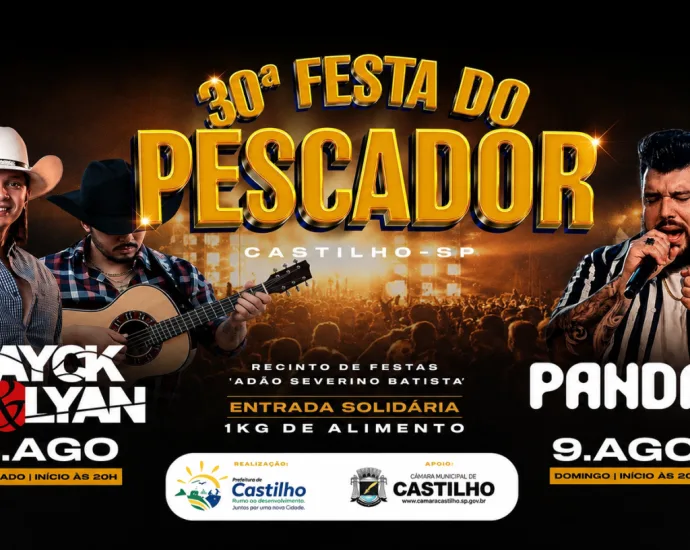 FESTA DO PESCADOR TRAZ MAYCK E LYAN E PANDA PARA CASTILHO