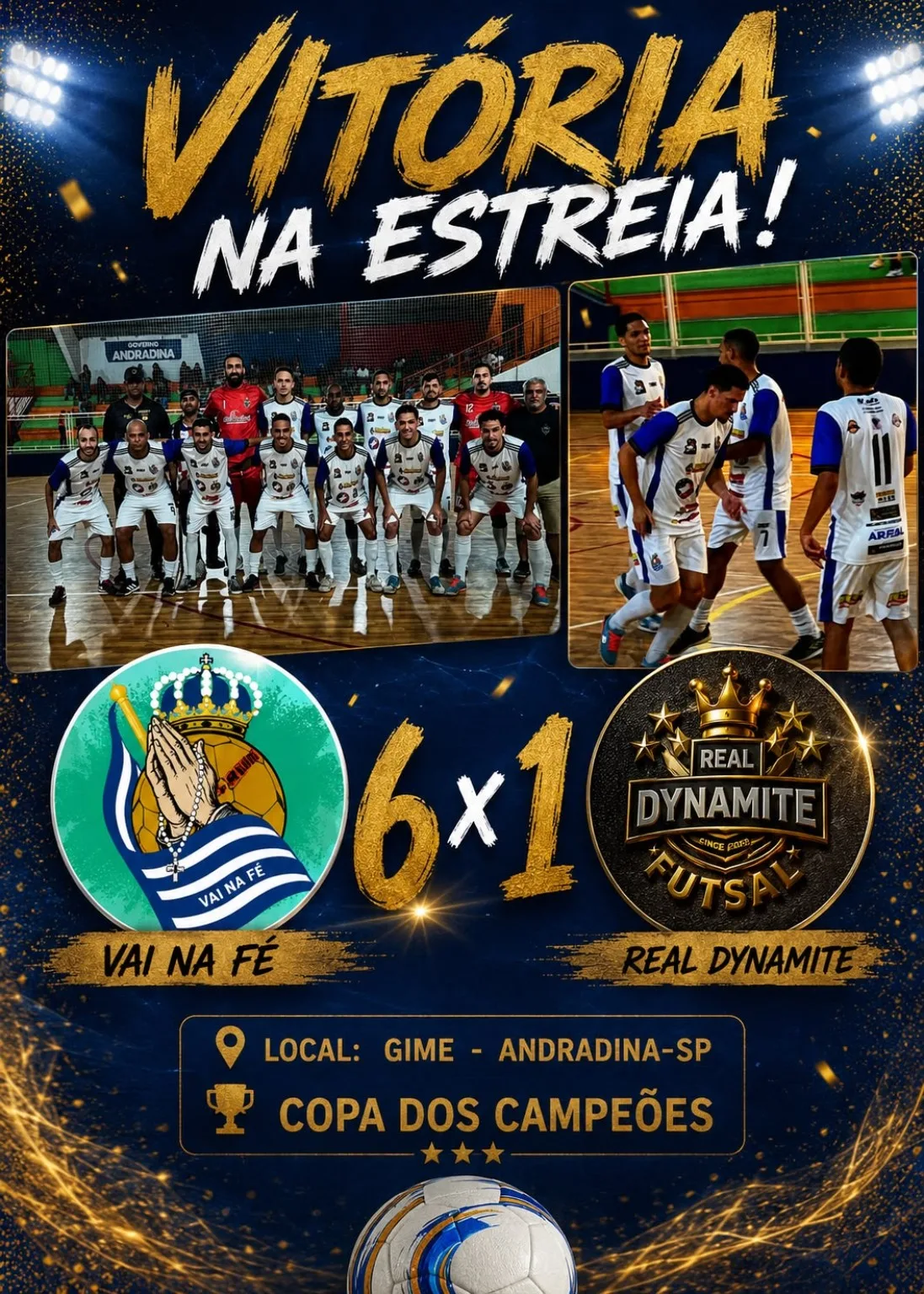Vai na Fé de Castilho estreia com goleada no Futsal dos Craques em Andradina