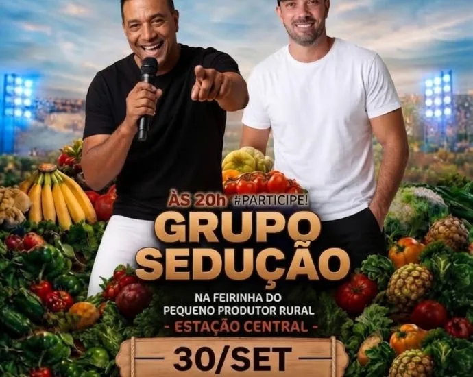Grupo Sedução se apresenta na Feirinha do Produtor de Castilho nesta quarta-feira