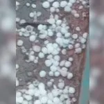 Chuva de granizo atinge Nova Cardoso, em Itajobi (SP), nesta segunda-feira