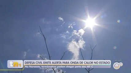 Defesa Civil alerta para onda de calor com temperaturas de até 40°C no noroeste paulista