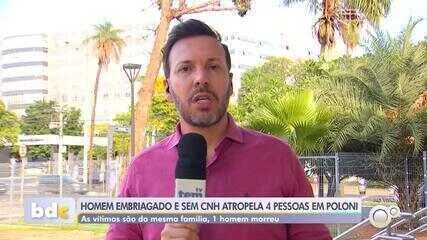 Motorista sem CNH e embriagado atropela quatro pessoas da mesma família em Poloni
