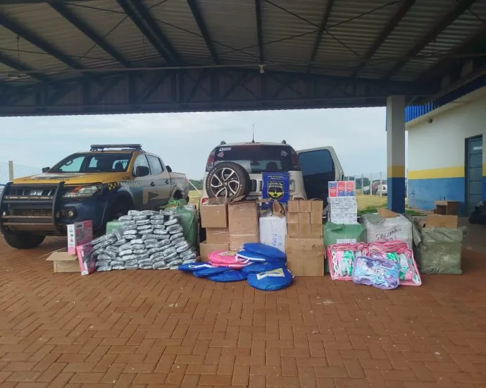 Apreensão de R$ 122 mil em produtos paraguaios pela PMRv em Maracaju