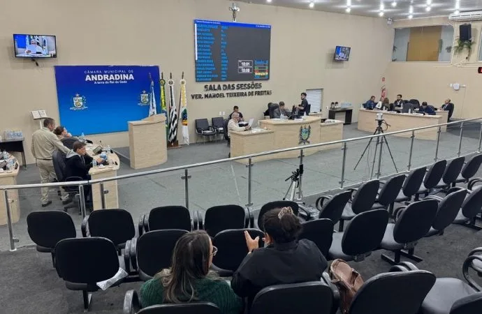 Câmara Municipal de Andradina avalia quatro projetos de lei na segunda-feira