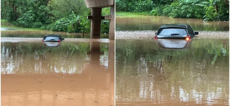 Chuva causa alagamentos e queda de ponte em cidades do interior de SP