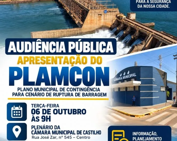 Audiência pública apresenta PLAMCON em Castilho no dia 6