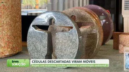Projetos ambientais usam papel-moeda e recicláveis em escolas de SP 'Tem Solução': projetos do interior transformam recicláveis em renda e crédito verde