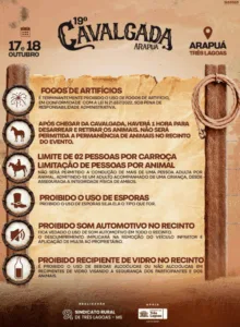 19ª Cavalgada do Arapuá será realizada em Três Lagoas nos dias 17 e 18 19ª Cavalgada do Arapuá será realizada em Três Lagoas nos dias 17 e 18