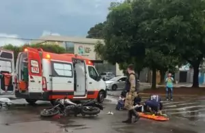 Motociclista de 21 anos fica ferido após colisão em Três Lagoas Motociclista de 21 anos fica ferido após colisão em Três Lagoas