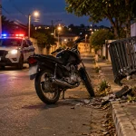 Fuga de motociclista em Castilho representada em cena ilustrativa