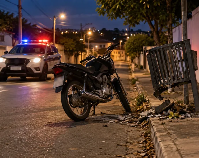 Fuga de motociclista em Castilho representada em cena ilustrativa