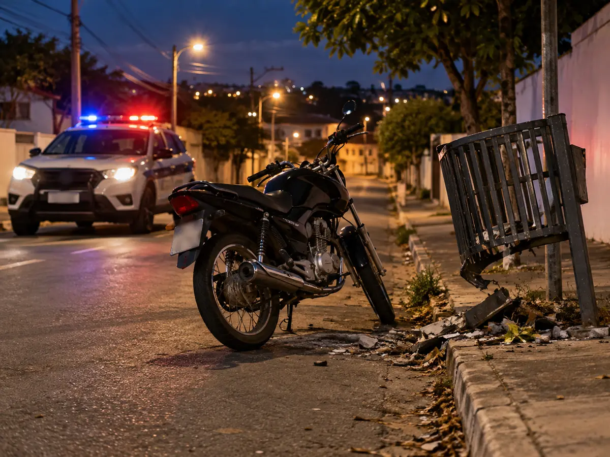 Fuga de motociclista em Castilho representada em cena ilustrativa